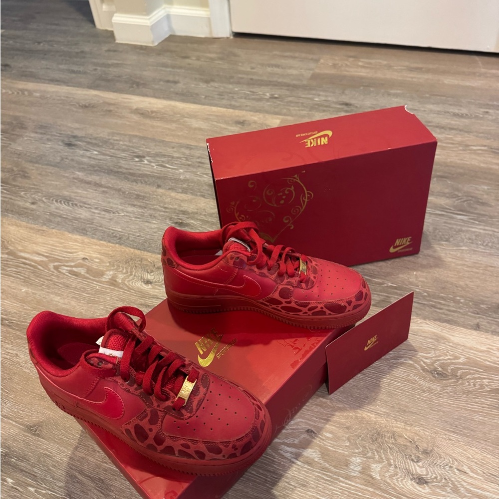 Nike Bold Red Sneakers With Pattern - image 2